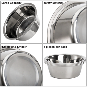DEAYOU 4-Pack Stainless Steel Dog and Cat Bowl