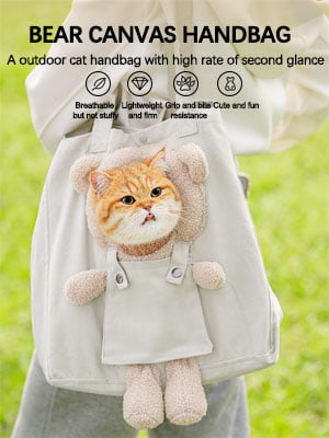 bear canvas handbag
