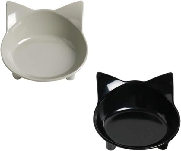 Skrtuan Cat Bowl Cat Food Bowls Non Slip Dog Dish Pet Food Bowls Shallow Cat Water Bowl Cat Feeding Wide Bowls to Stress Relief of Whisker Fatigue Pet Bowl of Rabbits Puppy(Safe Food-Grade)