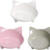 Skrtuan Cat Bowl Cat Food Bowls Non Slip Dog Dish Pet Food Bowls Shallow Cat Water Bowl Cat Feeding Wide Bowls to Stress Relief of Whisker Fatigue Pet Bowl of Rabbits Puppy(Safe Food-Grade)