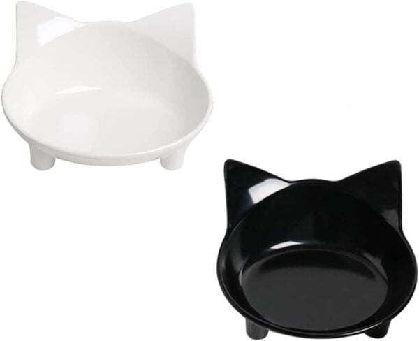 Skrtuan Cat Bowl Cat Food Bowls Non Slip Dog Dish Pet Food Bowls Shallow Cat Water Bowl Cat Feeding Wide Bowls to Stress Relief of Whisker Fatigue Pet Bowl of Rabbits Puppy(Safe Food-Grade)