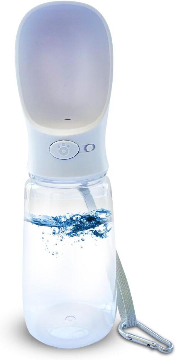 Pret & Lively Pet Water Bottle, 19 Oz Leak Proof, Reusable Water Flow Back, Drinking Cup for Travel, Hiking, Walking, Jogging, Service Dog Vest, BPA Grade Plastic, Dogs, Cats, Rabbits (19oz Pink)