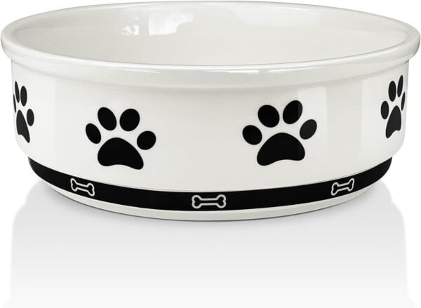 510qOG-huIL._AC_SL1500 Ceramic Pet Bowl for Dogs and Cats, Weighted Non-Slip Dog Bowls Food and Water Dish, Durable Pets Feeding Bowls Suitable for Small, Medium, and Large Dogs, Pink, 36 Oz