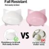 Skrtuan Cat Bowl Cat Food Bowls Non Slip Dog Dish Pet Food Bowls Shallow Cat Water Bowl Cat Feeding Wide Bowls to Stress Relief of Whisker Fatigue Pet Bowl of Rabbits Puppy(Safe Food-Grade)