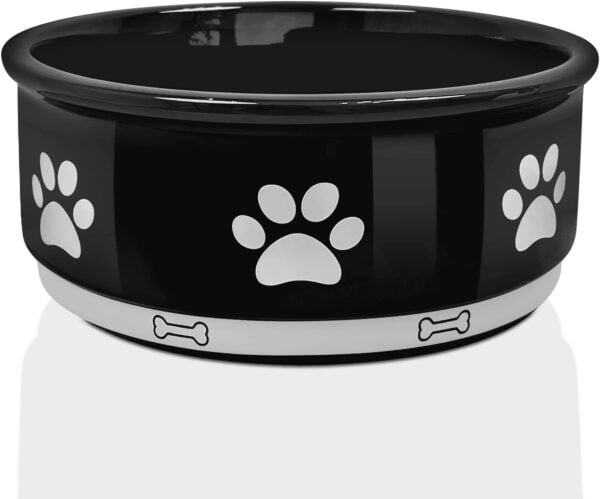 51GiSSLIXEL._AC_SL1500 Ceramic Pet Bowl for Dogs and Cats, Weighted Non-Slip Dog Bowls Food and Water Dish, Durable Pets Feeding Bowls Suitable for Small, Medium, and Large Dogs, Pink, 36 Oz