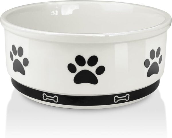 51LAOnq3EKL._AC_SL1500 Ceramic Pet Bowl for Dogs and Cats, Weighted Non-Slip Dog Bowls Food and Water Dish, Durable Pets Feeding Bowls Suitable for Small, Medium, and Large Dogs, Pink, 36 Oz