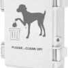 51WSUpOcHrL._AC_SL1500 Dog Poop Bag Dispenser Wall Mount Waterproof Outdoor Dog Bag Dispenser | Printed With Cute Clean Up Dog Poop Signs | Stake, Pole, Fence Mounted | Fits Home, Porch, Lawn, Yard(only dispenser)