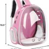 Pet Backpack Carrier with Harness Backpack with Bubble Clear Front for Cats, Small Dogs, Bunnies etc with Harness Included, Pet Carrier for Traveling, Walking, Hiking and Outdoor Activities