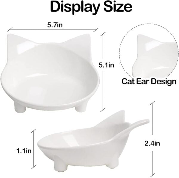 Skrtuan Cat Bowl Cat Food Bowls Non Slip Dog Dish Pet Food Bowls Shallow Cat Water Bowl Cat Feeding Wide Bowls to Stress Relief of Whisker Fatigue Pet Bowl of Rabbits Puppy(Safe Food-Grade)