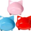 Skrtuan Cat Bowl Cat Food Bowls Non Slip Dog Dish Pet Food Bowls Shallow Cat Water Bowl Cat Feeding Wide Bowls to Stress Relief of Whisker Fatigue Pet Bowl of Rabbits Puppy(Safe Food-Grade)