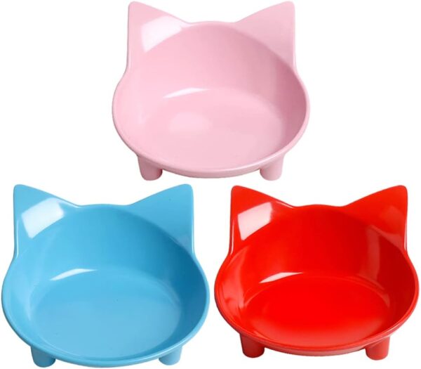 Skrtuan Cat Bowl Cat Food Bowls Non Slip Dog Dish Pet Food Bowls Shallow Cat Water Bowl Cat Feeding Wide Bowls to Stress Relief of Whisker Fatigue Pet Bowl of Rabbits Puppy(Safe Food-Grade)