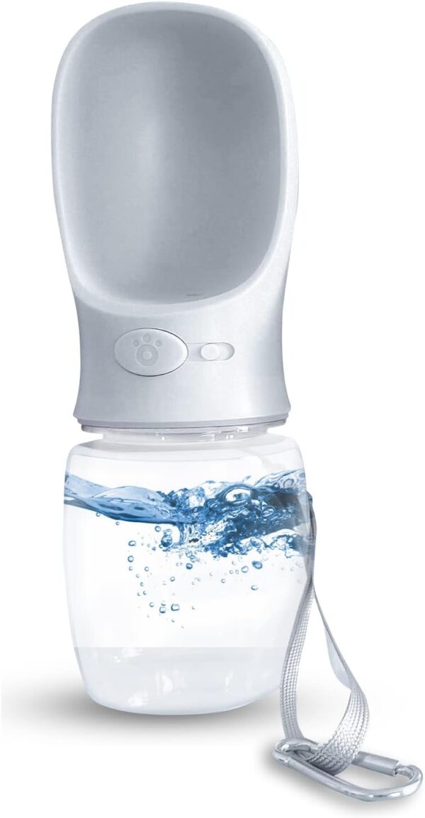 Pret & Lively Pet Water Bottle, 19 Oz Leak Proof, Reusable Water Flow Back, Drinking Cup for Travel, Hiking, Walking, Jogging, Service Dog Vest, BPA Grade Plastic, Dogs, Cats, Rabbits (19oz Pink)