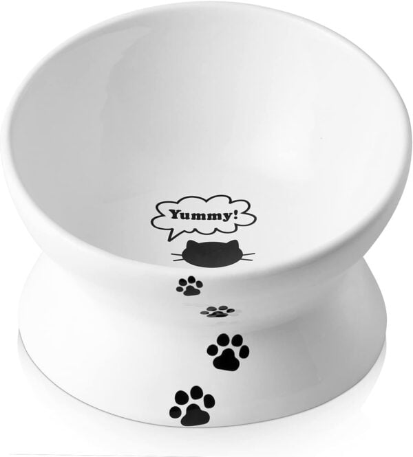 51tbgC6WwML._AC_SL1500 Y YHY Cat Bowl Anti Vomiting, Raised Cat Food Bowls, Tilted Elevated Cat Bowl, Ceramic Pet Food Bowl for Flat Faced Cats, Small Dogs, Protect Pet’s Spine, Dishwasher Safe