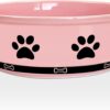 51xxsgY6SvL._AC_SL1500 Ceramic Pet Bowl for Dogs and Cats, Weighted Non-Slip Dog Bowls Food and Water Dish, Durable Pets Feeding Bowls Suitable for Small, Medium, and Large Dogs, Pink, 36 Oz