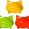 Skrtuan Cat Bowl Cat Food Bowls Non Slip Dog Dish Pet Food Bowls Shallow Cat Water Bowl Cat Feeding Wide Bowls to Stress Relief of Whisker Fatigue Pet Bowl of Rabbits Puppy(Safe Food-Grade)