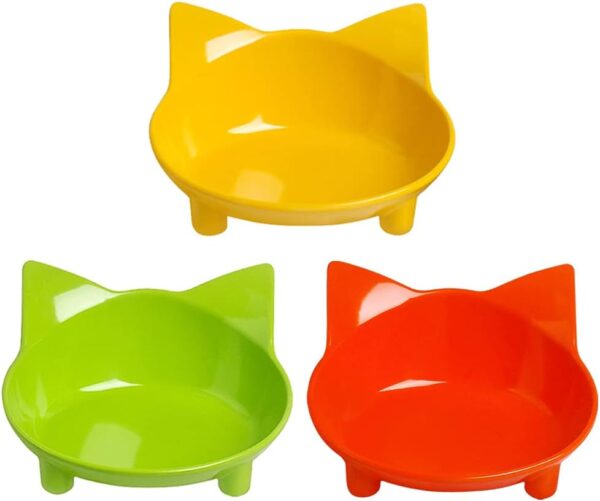 Skrtuan Cat Bowl Cat Food Bowls Non Slip Dog Dish Pet Food Bowls Shallow Cat Water Bowl Cat Feeding Wide Bowls to Stress Relief of Whisker Fatigue Pet Bowl of Rabbits Puppy(Safe Food-Grade)