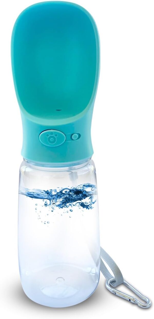 Pret & Lively Pet Water Bottle, 19 Oz Leak Proof, Reusable Water Flow Back, Drinking Cup for Travel, Hiking, Walking, Jogging, Service Dog Vest, BPA Grade Plastic, Dogs, Cats, Rabbits (19oz Pink)