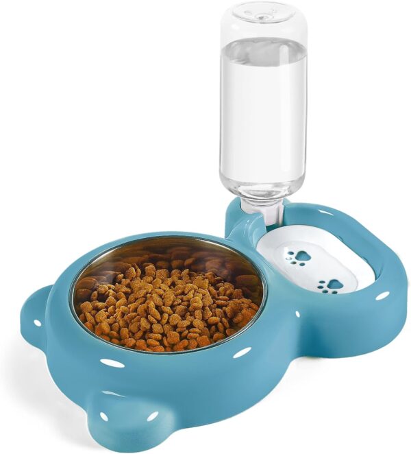610VOMRe4aL._AC_SL1500 Dog Bowls, Cat Food and Water Bowl Set with Water Dispenser and Stainless Steel Bowl for Cats and Small Dogs – Pink