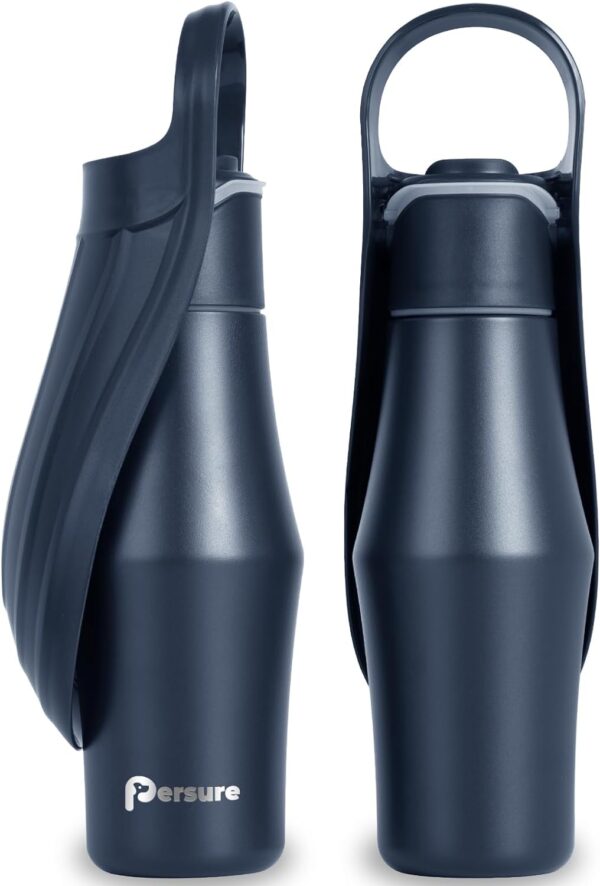 Dog Water Bottle, Portable Dog Water Bottle Dispenser – 27 OZ Stainless Steel Leak-Proof Water Bottle for Dogs On The Go, Perfect for Travel, Walking, Hiking and Outdoor Activities, Pink