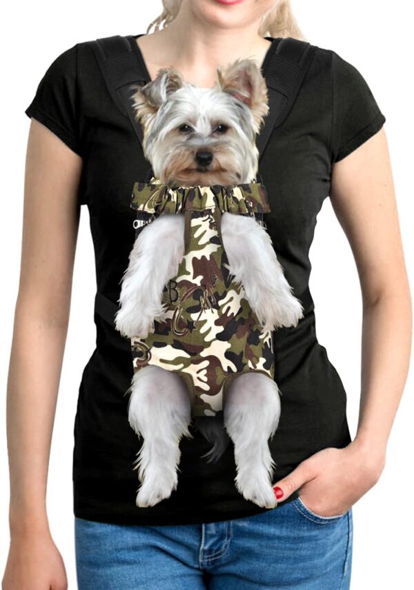 611ic1_fHAL._AC_SL1500 Pet Dog Carrier Backpack Adjustable Dog Front Carrier, Legs Out Easy-Fit Dog Travel Backpack Carrier for Hiking Camping for Small Medium Dogs Cats and Rabbits (Medium (Pack of 1), A-Black)