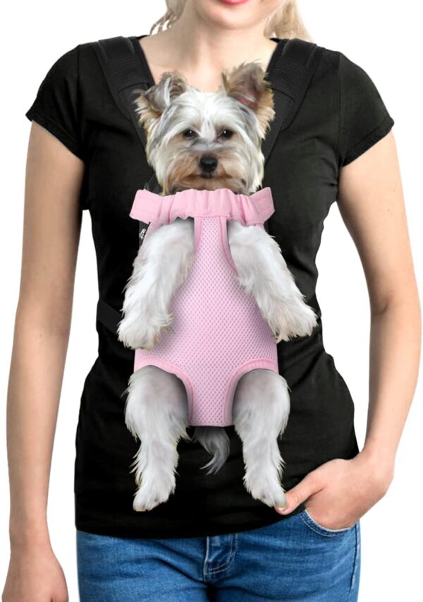 614P7V_WaLL._AC_SL1500 Pet Dog Carrier Backpack Adjustable Dog Front Carrier, Legs Out Easy-Fit Dog Travel Backpack Carrier for Hiking Camping for Small Medium Dogs Cats and Rabbits (Medium (Pack of 1), A-Black)