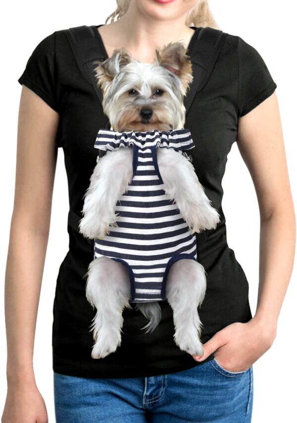 616-zi9WrCL._AC_SL1500 Pet Dog Carrier Backpack Adjustable Dog Front Carrier, Legs Out Easy-Fit Dog Travel Backpack Carrier for Hiking Camping for Small Medium Dogs Cats and Rabbits (Medium (Pack of 1), A-Black)