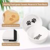 Ceramic Elevated Cat Bowls, 10° Tilted Raised Cat Food Bowls for Food and Water, Indoor Cat Dishes with Bamboo Stand Anti Vomiting for Cats and Puppy, Pet Bowl Set with Anti Slip Feet, Dishwasher Safe