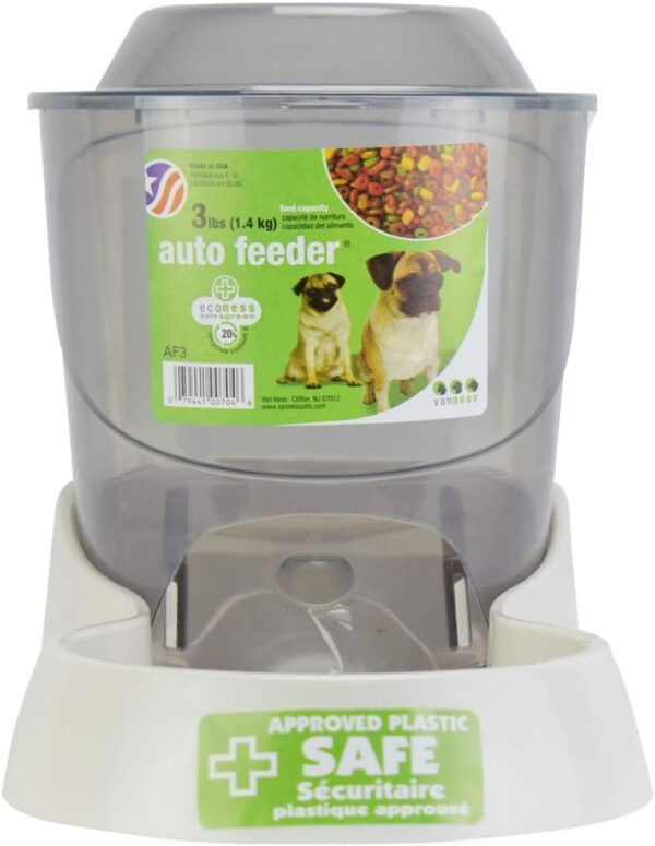 6180qW8DwML._AC_SL1200 Van Ness Pets Small Gravity Auto Feeder for Cats/Dogs, 3 Pound Capacity, GRAY (Pack of 1)