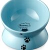 619oCsuiyLL._AC_SL1500 Y YHY Cat Bowl Anti Vomiting, Raised Cat Food Bowls, Tilted Elevated Cat Bowl, Ceramic Pet Food Bowl for Flat Faced Cats, Small Dogs, Protect Pet’s Spine, Dishwasher Safe