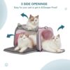 Cat Carrier, Pet Carrier Airline Approved, Cat Travel Carrier for Small and Medium Cats Under 12 Lbs, Soft Sided Kitten Carrier with Cozy Extendable Mat, Cat Carrier Bag, Pink