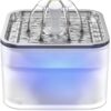 61DbP9E2XaL._AC_SL1500_758cd870-d3b0-4f6f-b7be-2517a596b81d Crystal Cat Water Fountain Stainless Steel, 101oz/3L Pet Fountain with LED Light for Cats and Dogs (Grey)