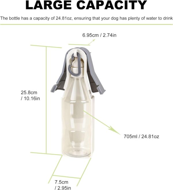 Dog Water Bottle, Pet Portable Travel Outdoor Camping Essentials Spill Proof Dispenser，Squeezing Water Out, Clean and Hygienic Suitable for all of Dogs to Replenish Moisture at Any Time