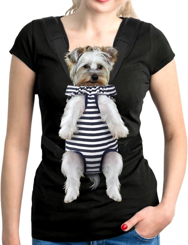 61HAJl-5BjL._AC_SL1500 Pet Dog Carrier Backpack Adjustable Dog Front Carrier, Legs Out Easy-Fit Dog Travel Backpack Carrier for Hiking Camping for Small Medium Dogs Cats and Rabbits (Medium (Pack of 1), A-Black)