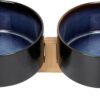 61He2ZjR8kL._AC_SL1500 SPUNKYJUNKY Ceramic Dog and Cat Bowl with Wood Stand Non-Slip Matte Glaze Weighted Food Water Set for Cats &Small Dogs 13.5OZ