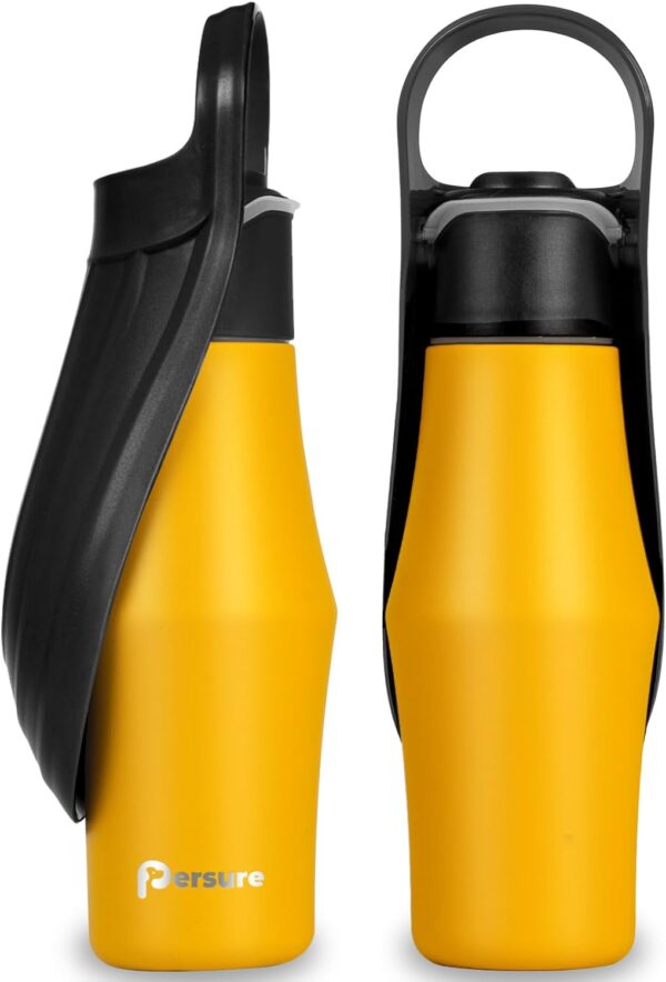 Dog Water Bottle, Portable Dog Water Bottle Dispenser – 27 OZ Stainless Steel Leak-Proof Water Bottle for Dogs On The Go, Perfect for Travel, Walking, Hiking and Outdoor Activities, Pink