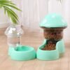 Automatic Feeders Automatic Pets Feeder Waterer Set 1800ml Cats Food Feeder and 500ml Dogs Water Dispenser with DIY Sticker for Small Medium Big Pets Green