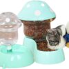 Automatic Feeders Automatic Pets Feeder Waterer Set 1800ml Cats Food Feeder and 500ml Dogs Water Dispenser with DIY Sticker for Small Medium Big Pets Green
