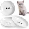 61NCA7qsF_L._AC_SL1500 Cat Bowls, Elevated Cat Bowl, Raised Ceramic Cat Dish with Metal Stand, Pet Water or Food Feeding Station for Indoor Cats, Kitten, Puppies and Small Dogs(2 Pack)