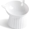 61PNT_aOp4L._AC_SL1500 Ceramic Raised Cat Bowl,Tilted Raised Cat Bowl Anti Vomit Cat Bowls for Indoor Cats Whisker Friendly Pet Feeder for Cats Puppies, Microwave and Dishwasher Safe