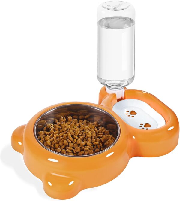 61QND-_c_8L._AC_SL1500 Dog Bowls, Cat Food and Water Bowl Set with Water Dispenser and Stainless Steel Bowl for Cats and Small Dogs – Pink