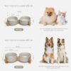 61R3sVcoYRL._AC_SL1500 SPUNKYJUNKY Ceramic Dog and Cat Bowl with Wood Stand Non-Slip Matte Glaze Weighted Food Water Set for Cats &Small Dogs 13.5OZ