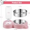 61U8KW6XkgL._AC_SL1500 Dog Bowls, Cat Food and Water Bowl Set with Water Dispenser and Stainless Steel Bowl for Cats and Small Dogs – Pink