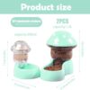 Automatic Feeders Automatic Pets Feeder Waterer Set 1800ml Cats Food Feeder and 500ml Dogs Water Dispenser with DIY Sticker for Small Medium Big Pets Green