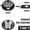 2Pcs Cat Bowls Non-Slip Stainless Steel Small Cat Food Bowls Unbreakable Thicken Cat Feeder 7 Oz Cat Dishes Suitable for Indoor Small Pets Removable Rubber Base Easily Clean Lovely Color