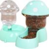 Automatic Feeders Automatic Pets Feeder Waterer Set 1800ml Cats Food Feeder and 500ml Dogs Water Dispenser with DIY Sticker for Small Medium Big Pets Green