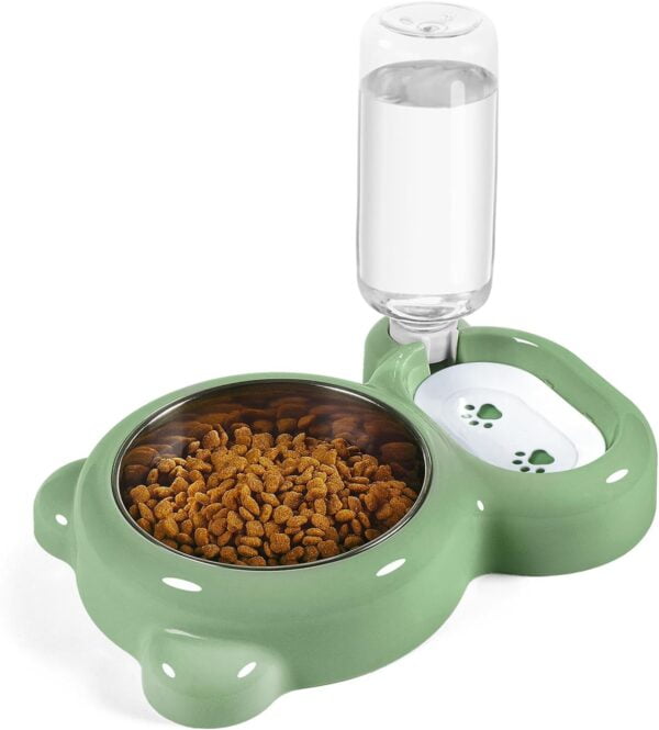 61V1FwD6wlL._AC_SL1500 Dog Bowls, Cat Food and Water Bowl Set with Water Dispenser and Stainless Steel Bowl for Cats and Small Dogs – Pink