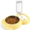 61WjyFFrssL._AC_SL1500 Dog Bowls, Cat Food and Water Bowl Set with Water Dispenser and Stainless Steel Bowl for Cats and Small Dogs – Pink