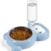 61YKpXQRd7L._AC_SL1500 Dog Bowls, Cat Food and Water Bowl Set with Water Dispenser and Stainless Steel Bowl for Cats and Small Dogs – Pink