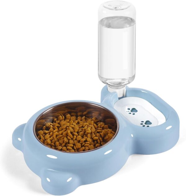 61YKpXQRd7L._AC_SL1500 Dog Bowls, Cat Food and Water Bowl Set with Water Dispenser and Stainless Steel Bowl for Cats and Small Dogs – Pink