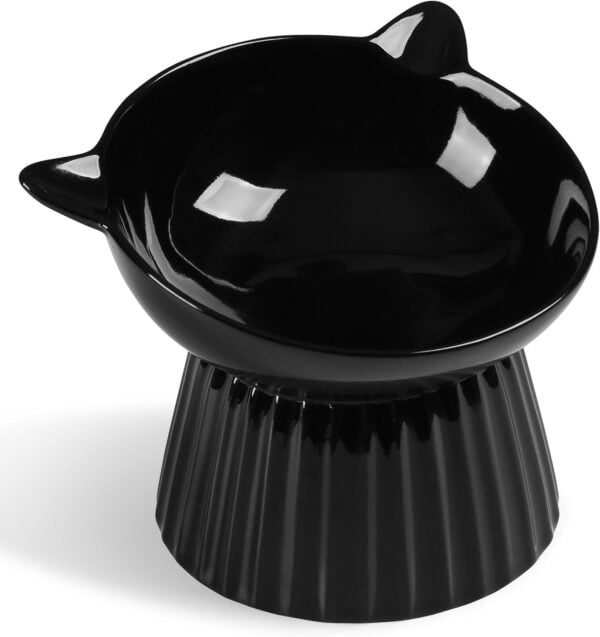 61_Ic5YKkwL._AC_SL1500 Ceramic Raised Cat Bowl,Tilted Raised Cat Bowl Anti Vomit Cat Bowls for Indoor Cats Whisker Friendly Pet Feeder for Cats Puppies, Microwave and Dishwasher Safe